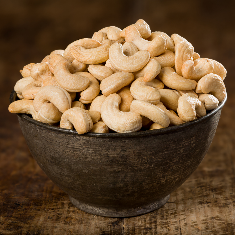 Premium cashews arranged for wholesale supply showcase