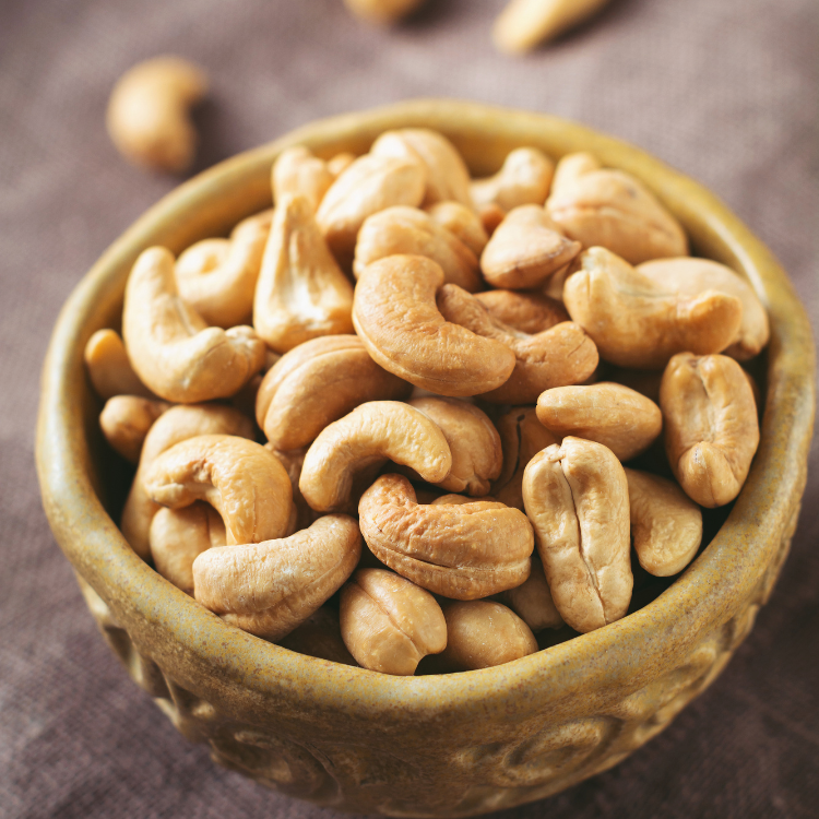 Roasted cashews styled for premium gifting